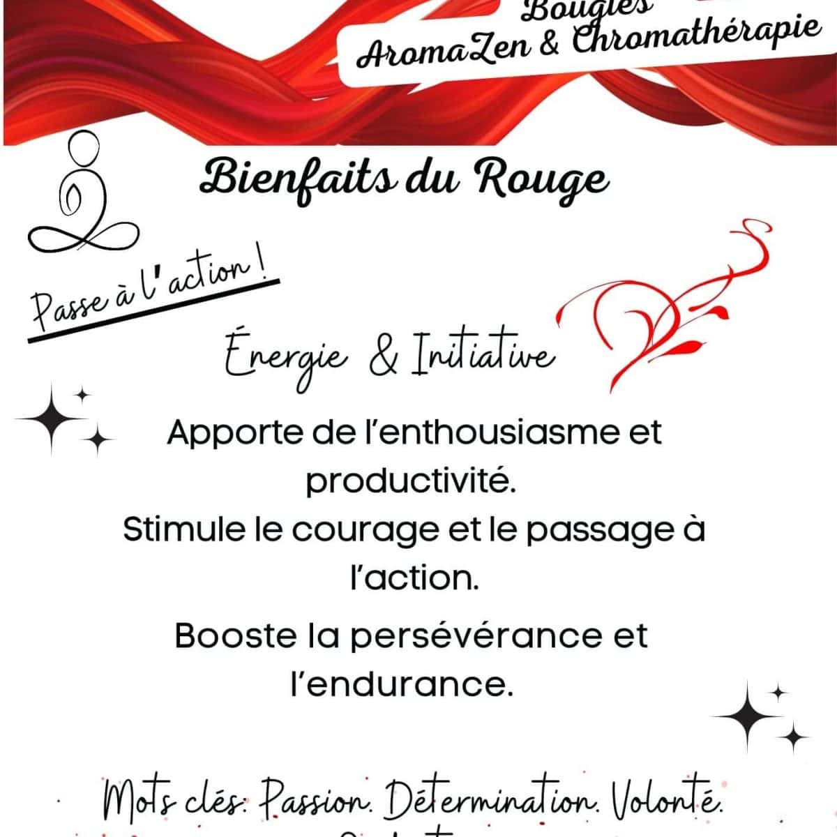 Bougie AromaZen Rouge, parfum fleur de cerisier