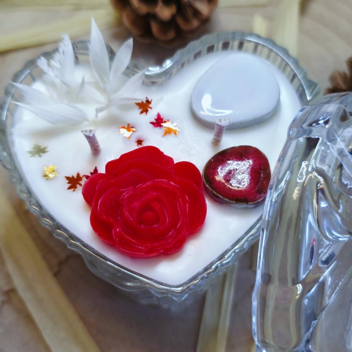 Bougie Cœur passion - Bougies Fleuries - Candeole33