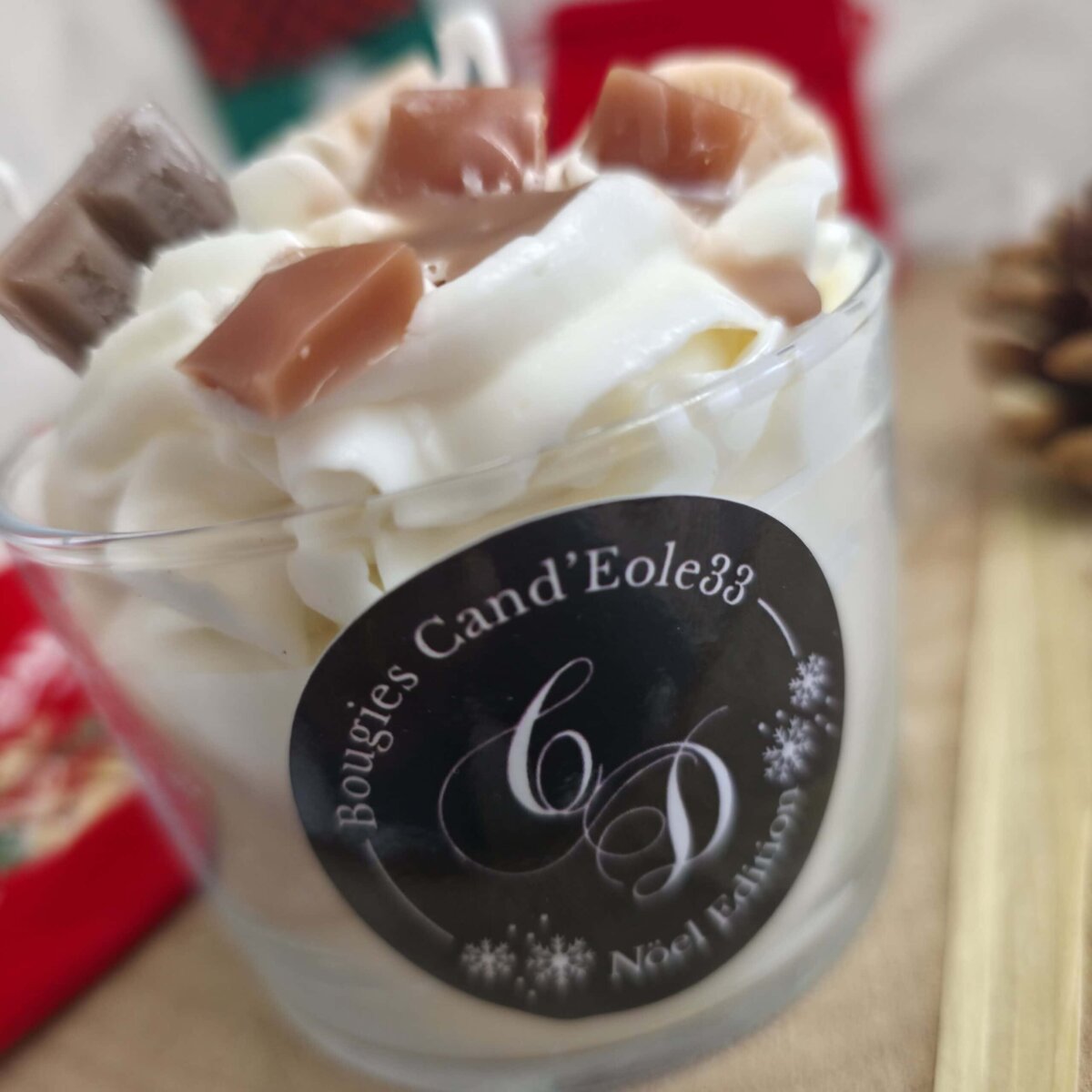 Bougie Délice Crème Brûlée (Dessert Olfactif & Caramel) - Bougies Gourmandes - Candeole33