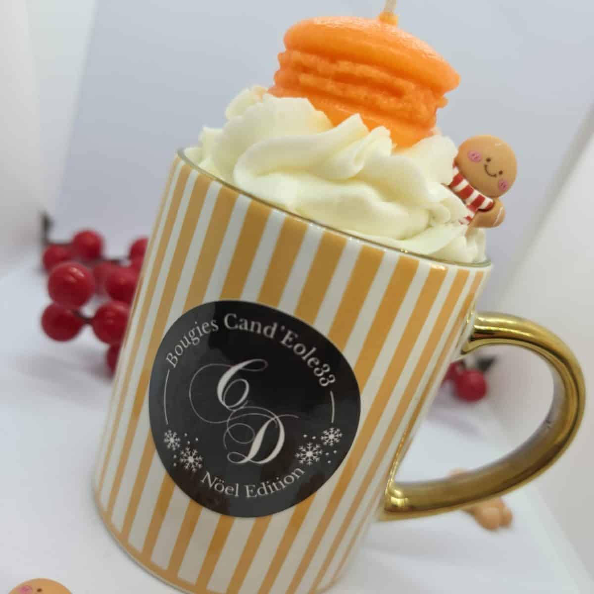 Bougie Macaron Melon (Gourmande & Fruitée) - Bougies Gourmandes - Candeole33