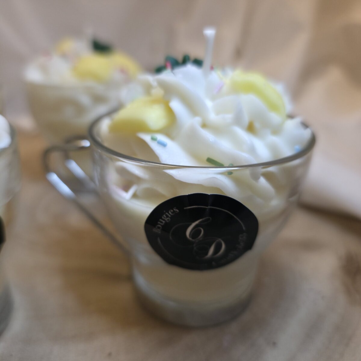 Bougie Mignardise Pinacolada (Cocktail Exotique Ananas-Coco) - Bougies Gourmandes - Candeole33