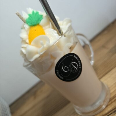 Bougie Piñacolada : Artisanale & Gourmande - Bougie artisanale Bougies Gourmandes faite main en Sud-Gironde