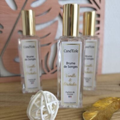 Brume de Songe – Vanille & Orchidée - Bougie artisanale Parfum linge de maison faite main (2)