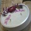 Bougie Bouquet de nacre – Contenant en Plâtre à Effet Perlé - Bougie artisanale Bougies Fleuries faite main en Sud-Gironde