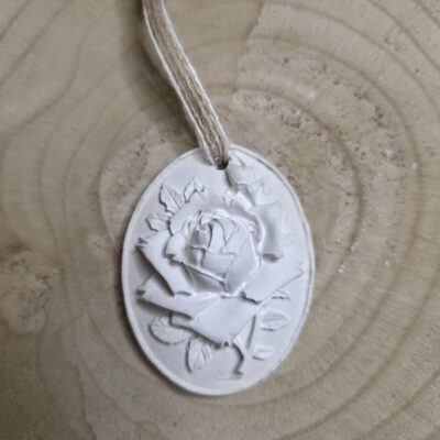 Médaillon Parfumé en Plâtre « Rose Éternelle » – Vanille Orchidée - Bougie artisanale Parfum d'intérieur faite main en Sud-Gironde