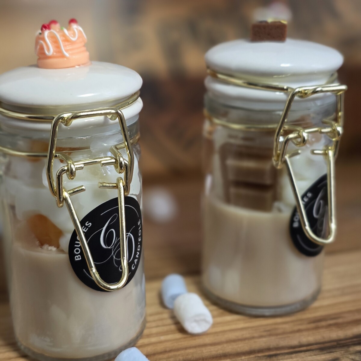 Bougie Tiny Candle Brioche, bocal gourmand