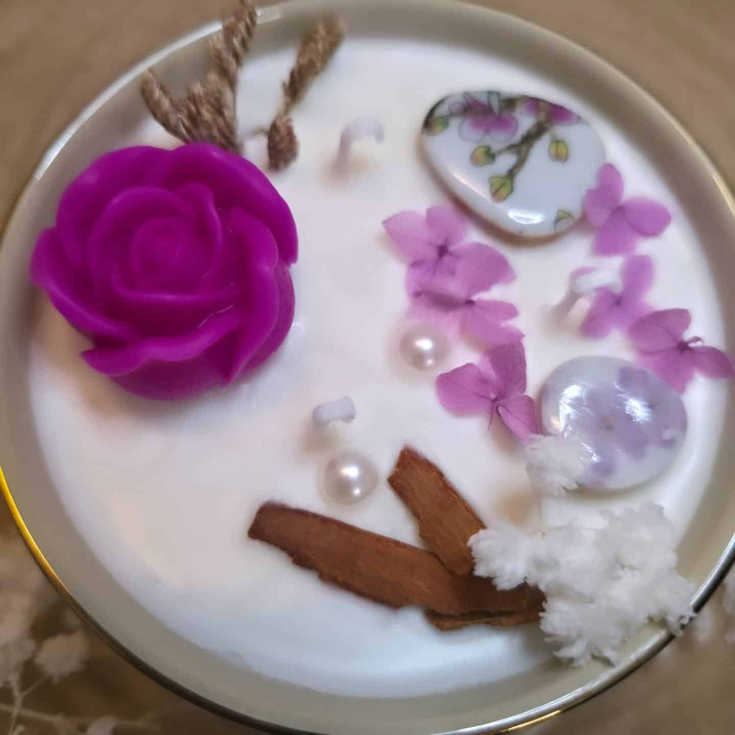 Bougie Eclat de rose & Perle (2)